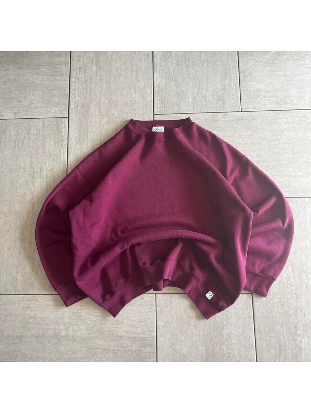Discus Athletic Maroon Crewneck Sweatshirt Vintage Oversized Pullover 25x27.5
